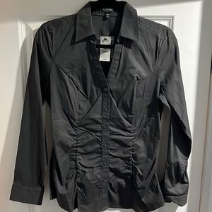 Express women’s button down shirt. Rouched front.